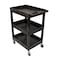 Luxor Plastic Utility Cart - 24" x 18" Three Shelf - Black SEC111HD-B - alternate 1